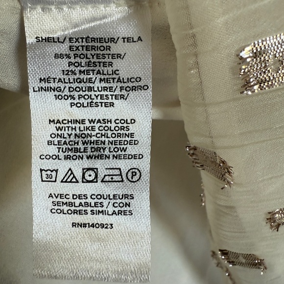 Loft Ivory Metallic Clip Dot Blouse Brand New (missing tag) S Boho Fairycore - Picture 8 of 9